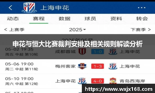 申花与恒大比赛裁判安排及相关规则解读分析